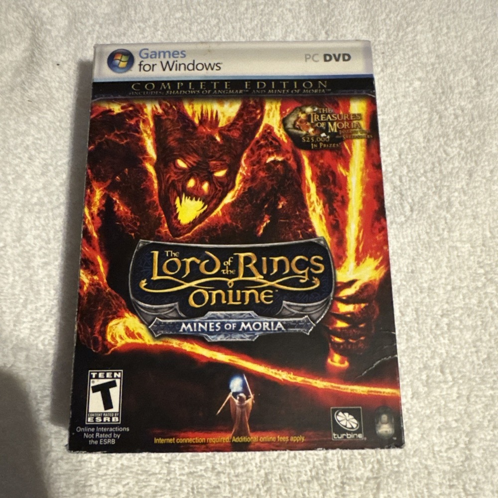 Turbine‎ Lord of the Rings Online Mines of Moria PC DVD Complete Edition Good